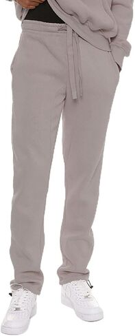 WEIV GEAR Mens Fleece Stacked Sweatpants Casual Lounge Joggers Cotton Pants Drawstring Elastic Waist Ankle Toggle Active in Saudi Arabia