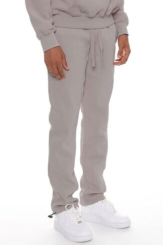 WEIV GEAR Mens Fleece Stacked Sweatpants Casual Lounge Joggers Cotton Pants Drawstring Elastic Waist Ankle Toggle Active in Saudi Arabia