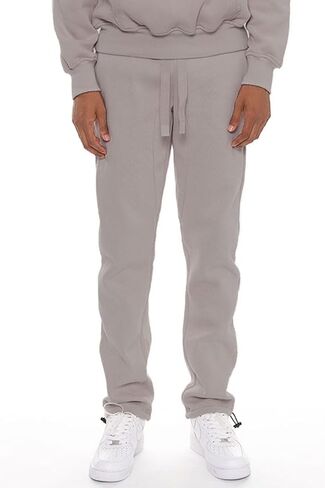 WEIV GEAR Mens Fleece Stacked Sweatpants Casual Lounge Joggers Cotton Pants Drawstring Elastic Waist Ankle Toggle Active in Saudi Arabia