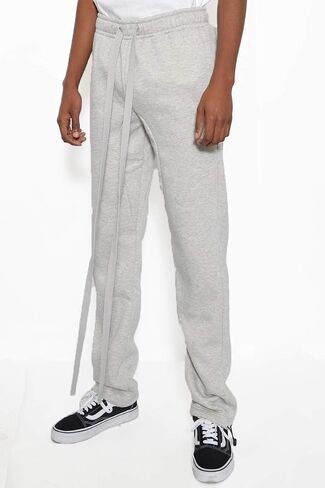 WEIV GEAR Mens Fleece Stacked Sweatpants Casual Lounge Joggers Cotton Pants Drawstring Elastic Waist Ankle Toggle Active in Saudi Arabia