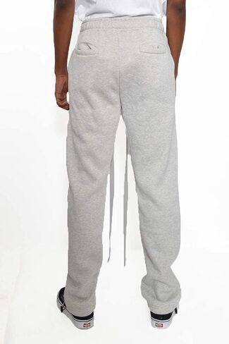 WEIV GEAR Mens Fleece Stacked Sweatpants Casual Lounge Joggers Cotton Pants Drawstring Elastic Waist Ankle Toggle Active in Saudi Arabia