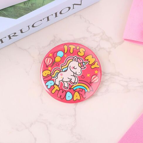 Happy Birthday Pin, Cute Cartoon Theme It's My Birthday Button Badge with Rainbow Balloons Pattern for Party Celebration & Decoration Supply in Saudi Arabia