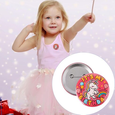 Happy Birthday Pin, Cute Cartoon Theme It's My Birthday Button Badge with Rainbow Balloons Pattern for Party Celebration & Decoration Supply in Saudi Arabia