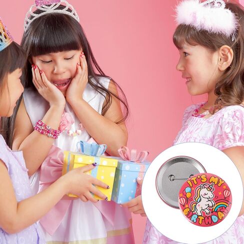 Happy Birthday Pin, Cute Cartoon Theme It's My Birthday Button Badge with Rainbow Balloons Pattern for Party Celebration & Decoration Supply in Saudi Arabia