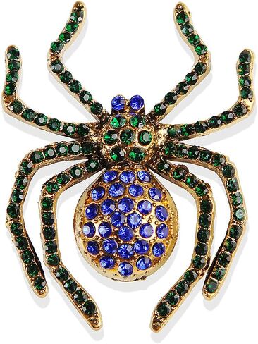 WCRAZYE Rhinestone Spider Brooches Pin for Women Men Vintage Crystal Gothic Halloween Spider Brooch Lapel Pin Elegant Clothing Hat Bag Skirt Accessories Christmas Halloween Birthday Party Costume Jewelry in Saudi Arabia