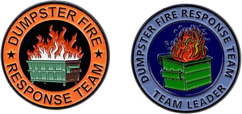 2Pcs/5Pcs Dumpster Fire Enamel Pins Response Team Alloy Badges for Jackets Hilarious Gifts for Coworkers Team Members in Saudi Arabia