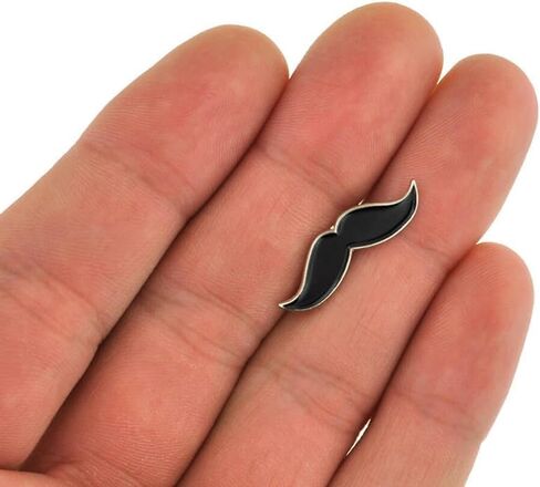 PinMart Hipster Mustache Trendy Cute Enamel Lapel Pin in Saudi Arabia
