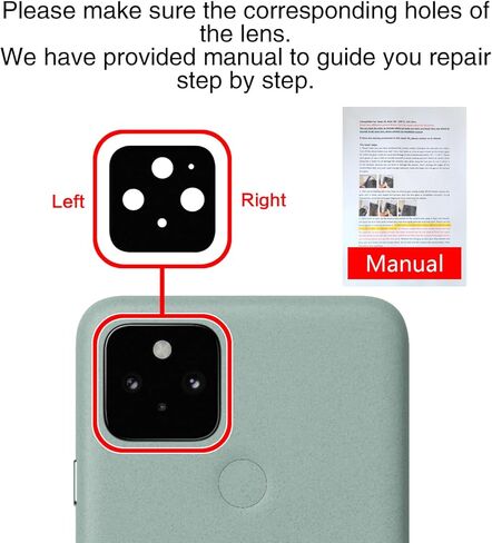 2 PCS for ASDAWN Back Rear Camera Lens Glass Replacement for Google Pixel 8a with Pre-Installed Adhesive, 6.1 Inches Pixel 8a Back Camera Lens Glass kit with Installation Manual + Repair Tool Set in Kuwait