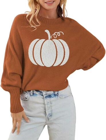 Womens Merry Christmas Sweaters Long Batwing Sleeve Sweater Loose Fit Pullover Top Sweaters in Saudi Arabia