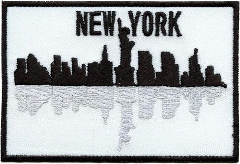 New York City Skyline Patch Box Logo Embroidered Iron On in Saudi Arabia