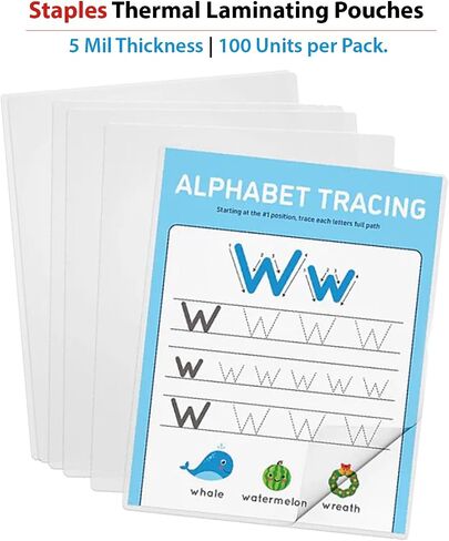 Staples Letter Size Thermal Laminating Pouches, 3 mil, 50 Pack in Kuwait