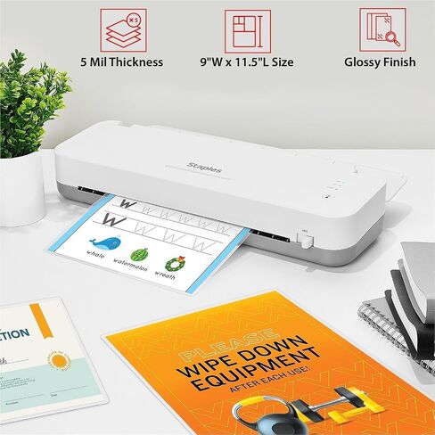 Staples Letter Size Thermal Laminating Pouches, 3 mil, 50 Pack in Kuwait