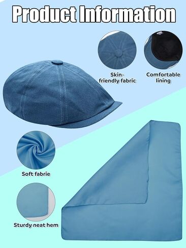 JenPen 4 Pcs Halloween 1930s Red Blue Twins Sisters Costume Accessories Include Hats Necktie Tie Vintage Octagonal Flat Cap Scarf for Men Women Gangsters Paranormal Spooky Movie Cosplay in Saudi Arabia