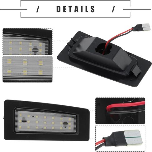Motoforti LED لوحة ترخيص ضوء، LED لوحة ترخيص ضوء علامة مصباح، لمازدا 3 2014-2018، بلاستيك، رقم B45A51270، أسود، 2 قطعة in Saudi Arabia