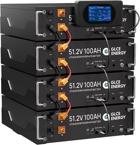 48V 200Ah LiFePO4 Lithium Battery, Grade A Cells, with Touch Monitor, 4000~15000 Deep Cycle Battery, Max 10.24kW Power Output, 10+ Years Lifespan, Perfect for Home Energy Storage in Saudi Arabia