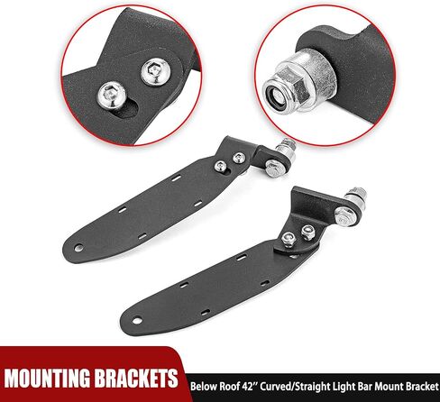 WSays Below Roof 42'' Curved/Straight Light Bar Pillar Mount Bracket Compatible with Polaris General 2016-up in Saudi Arabia