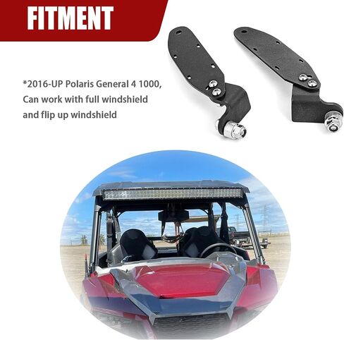 WSays Below Roof 42'' Curved/Straight Light Bar Pillar Mount Bracket Compatible with Polaris General 2016-up in Saudi Arabia