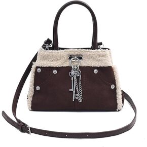 Lamb Wool Shoulder Bag for Women Small Suede Tote Bag Soft Plush Handbag Fluffy Crossbody Bag Vintage Messenger Bag in Saudi Arabia