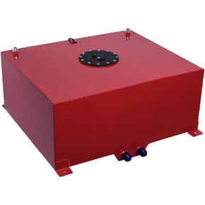 MOTORHOT 20 Gallon Fuel Cell 80L Aluminum Fuel Tank For Truck Bed Polished Racing Street Drift Strip with Level Sender Red in Saudi Arabia