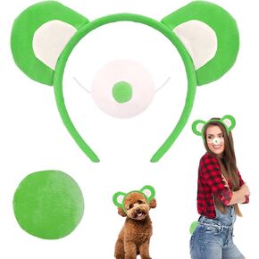 Bear Ears Headband Accessories Set Animal Ears Headbands Halloween Cosplay Costume Prop Nose Tail Christmas Dress up in Kuwait