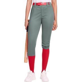 سروال البيسبول للسيدات من Dreammoneky منخفض الارتفاع 3/4 مدبب الساق مع حماية مزدوجة للركبة للفتيات الصغيرات in Kuwait