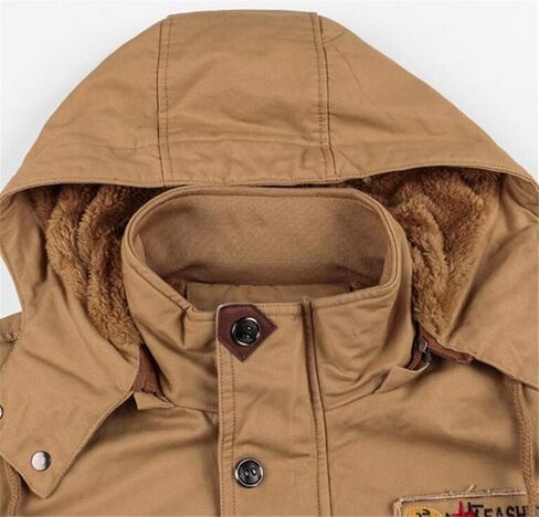 HZCX FASHION Men's Washed Cotton Fleece Lined Thick Winter Hooded Bomber Jackets in Saudi Arabia