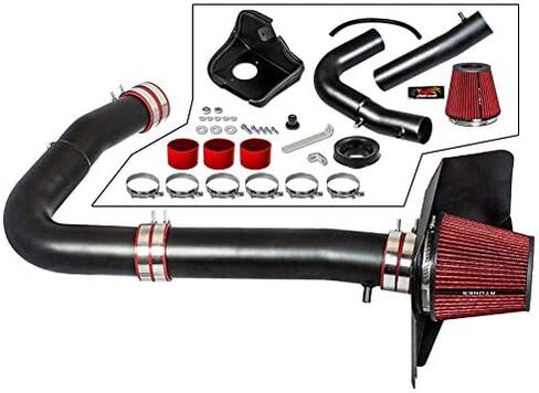 RTUNES RACING BLACK PIPE HEAT SHIELD COLD AIR INTAKE + FILTER Compatible For Dodge 11-21 Challenger/Charger/11-21 300/14-15 300C 3.6L V6 in Saudi Arabia
