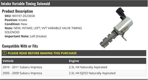 VVT Variable Valve Timing Solenoid - Intake - Compatible with 2005-2011 Subaru Impreza in Saudi Arabia