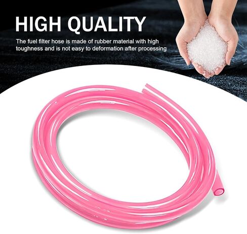 Carburetor Fuel line, 9.84ft Long 0.2" ID Fuel Vent Line Hose, Waterproof Flexible High-temperature Resistant Rubber Dirt Bike Fuel Line, Compatible with Motorcycle ATV Dirt Bike (Pink) in Saudi Arabia
