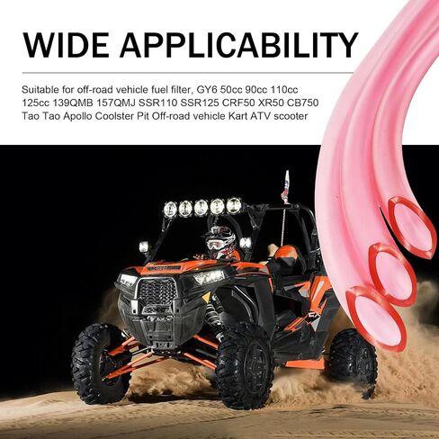 Carburetor Fuel line, 9.84ft Long 0.2" ID Fuel Vent Line Hose, Waterproof Flexible High-temperature Resistant Rubber Dirt Bike Fuel Line, Compatible with Motorcycle ATV Dirt Bike (Pink) in Saudi Arabia