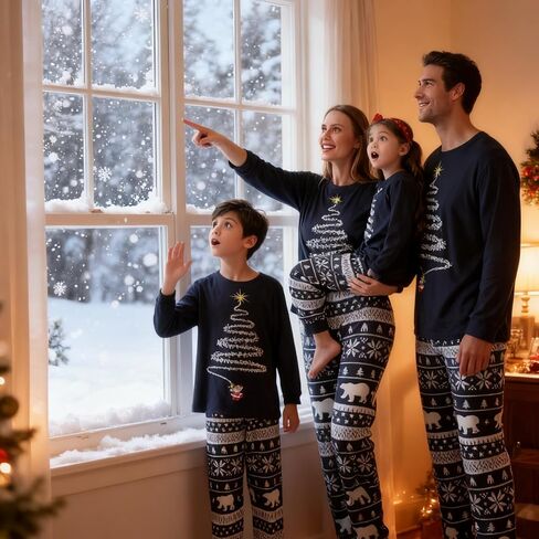 Family Christmas Pajamas Matching Sets, Christmas PJs Long Sleeves Sleepwaear Pyjamas Jammies Holiday Family Sets in Saudi Arabia