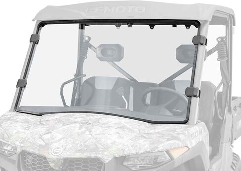 زجاج أمامي كامل للخدمة الشاقة SuperATV لعام 2021+ CFMOTO UForce 600 | بولي كربونات سميك 1/4 بوصة | أقوى 250 مرة من الزجاج | | ختم لمبة مثبت مسبقًا | صنع في الولايات المتحدة الأمريكية in Kuwait