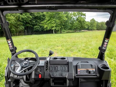 زجاج أمامي كامل للخدمة الشاقة SuperATV لعام 2021+ CFMOTO UForce 600 | بولي كربونات سميك 1/4 بوصة | أقوى 250 مرة من الزجاج | | ختم لمبة مثبت مسبقًا | صنع في الولايات المتحدة الأمريكية in Kuwait