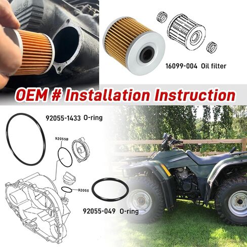 3 PCS Oil Filter Replacement Kit for KAWASAKI ATV Bayou 300/220/250 KLF220 KLF250 KLF300-C KLF300-B & Lakota 300 KEF300A OEM#16099-004 in Saudi Arabia