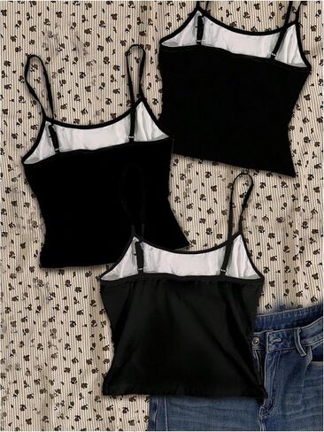 قمصان SHENHE النسائية المكونة من 3 قطع Y2k Gothic Tank Tops وحزام سباغيتي جرافيك Grunge Punk Alt Camisoles in Saudi Arabia