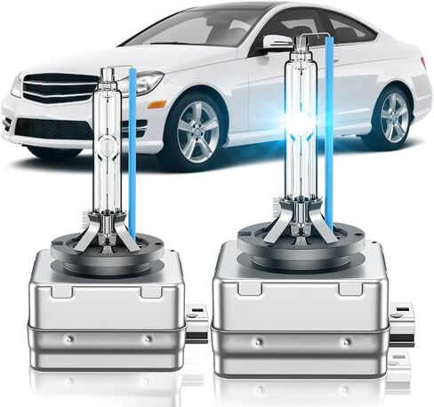Fit for Mercedes Benz 2008-2012 C350 C250 C300 C63 AMG E350 E550 E63 ML350 ML550 GL550 D1S HID Xenon Headlight Bulbs, High Low Beam Light Bulb, 8000K White Blue, Plug and Play, Pack of 2 in Saudi Arabia