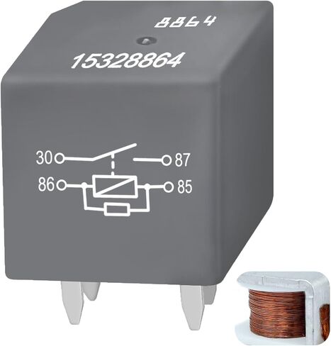 15328864 Automotive Relay 40A 12V 4-Pin SPDT for A/C Compressor, Starter & Fan Control, Multi-Purpose Relay Compatible with Silverado Impala Malibu Corvette Cobalt Sierra Yukon Canyon in Saudi Arabia