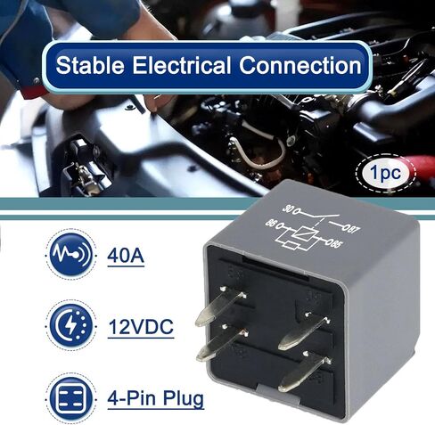 15328864 Automotive Relay 40A 12V 4-Pin SPDT for A/C Compressor, Starter & Fan Control, Multi-Purpose Relay Compatible with Silverado Impala Malibu Corvette Cobalt Sierra Yukon Canyon in Saudi Arabia