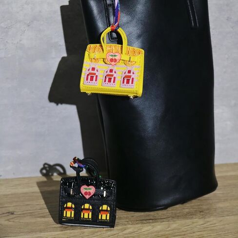2 PCS Women Mini Backpack Keychain Accessories Key Pouch Holder Coin Purse Bag Charm Wallet, Black & Ivory in Saudi Arabia