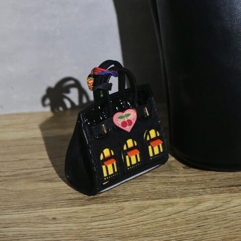 2 PCS Women Mini Backpack Keychain Accessories Key Pouch Holder Coin Purse Bag Charm Wallet, Black & Ivory in Saudi Arabia
