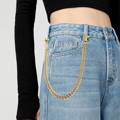 Pants Wallet Chain for Men Women Boy Girl,Heavy Duty Pocket Chain Metal Wallet Keychain Jean Punk in Saudi Arabia