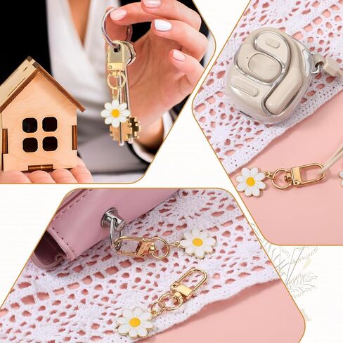 24 Pcs Flower Keychain, Daisy Keychain Cute Flower Tassel Keychains for Handbags Purse Accessories Wallet Pendant in Saudi Arabia