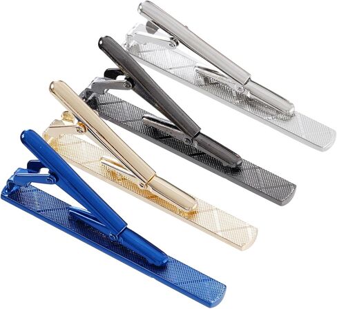 4 Pcs Stainless Steel Tie Clips for Men Classic Tie Bar Clip for Formal Business Wedding Party Fathers Day Gift in Kuwait