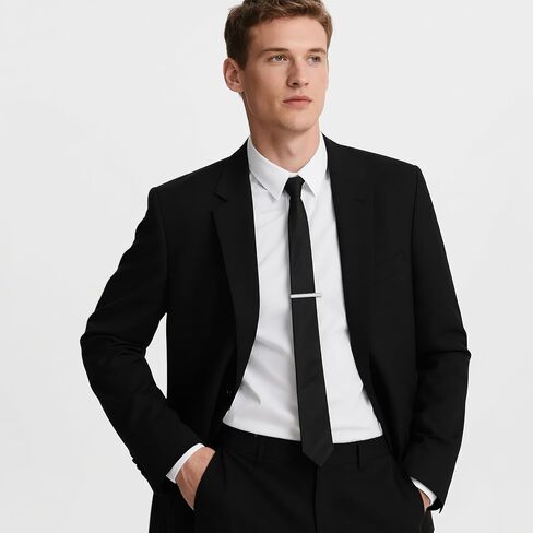 4 Pcs Stainless Steel Tie Clips for Men Classic Tie Bar Clip for Formal Business Wedding Party Fathers Day Gift in Kuwait