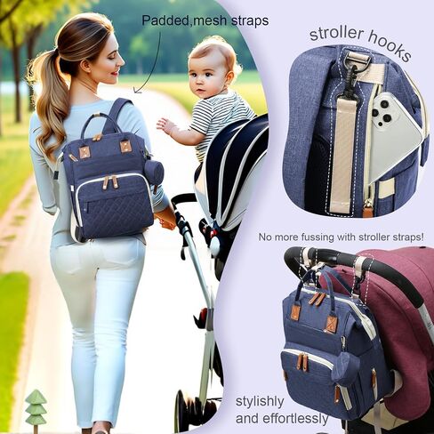 Baby Diaper Bag, Diaper Backpack,Baby Bag for Mom Dad, Mommy Bag With USB Charging Port,Waterproof, Gray in Saudi Arabia