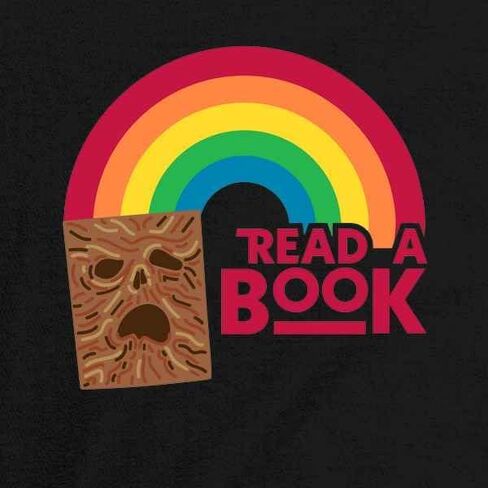 Pop Threads Read A Book Necronomicon Rainbow Funny Horror Graphic Tee T-Shirt for Men in Saudi Arabia