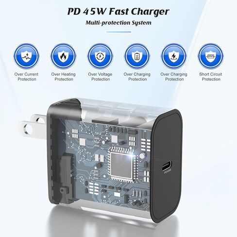 iPhone 15 16 Charger, 20W USB C Fast Charging Block and 10ft Type C to C Cable Cord Long for Apple iPhone 15 Plus/15 Pro Max/16 Pro,iPad Pro 12.9/11 inch/4/3Gen,iPad Wall Plug Power Adapter Cube Brick in Kuwait