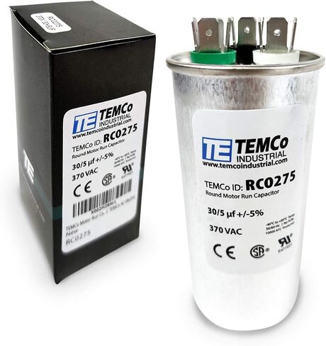 TEMCo 45+5 uf/MFD 370 VAC Volts Round Dual Run Capacitor 50/60 Hz AC Electric - Lot -1 in Saudi Arabia