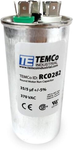 TEMCo 45+5 uf/MFD 370 VAC Volts Round Dual Run Capacitor 50/60 Hz AC Electric - Lot -1 in Saudi Arabia