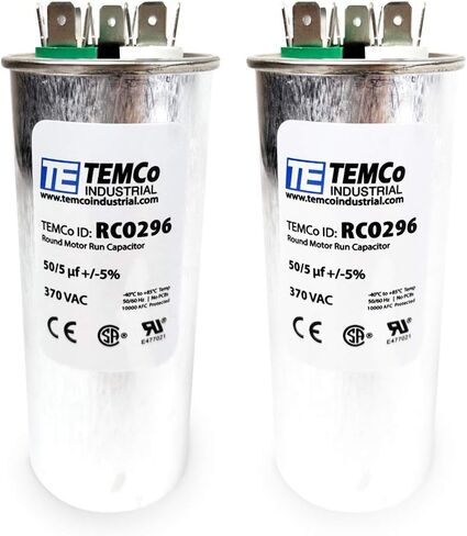 TEMCo 45+5 uf/MFD 370 VAC Volts Round Dual Run Capacitor 50/60 Hz AC Electric - Lot -1 in Saudi Arabia